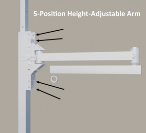 5-Position Height-Adjustable Arm