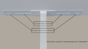 Ceiling Joist Mount Attached to Ceiling Mount